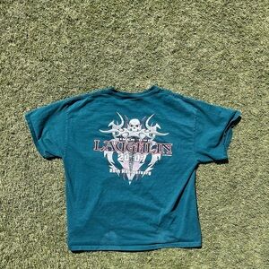 Blue Short Sleeve Tee with Ornate Graphic